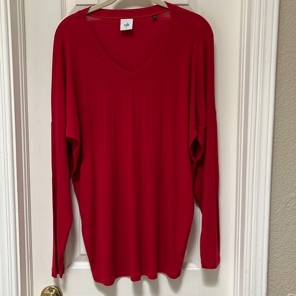 Cabi red long sleeve sweater. Size S